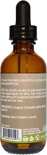 Miniatura 6 de Plantlife Aceite portador de semillas de cáñamo, aceites portadores prensados en frío, sin OMG y sin gluten, para la piel, el cabello y el cuidado