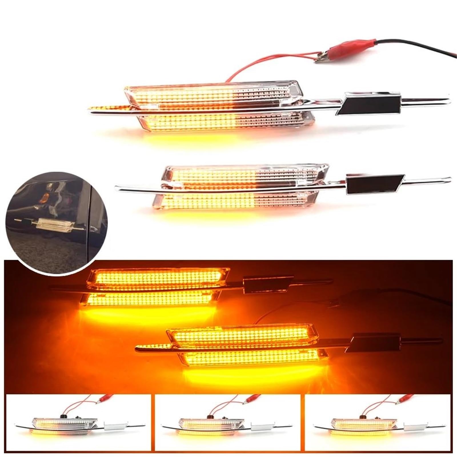 Indicador Espejo Para E90 Para E46 Para E60 Para E91 Para E82 Para E93 Para E83 Para X3 Para X1 Luz Indicadora De Señal Giro Dinámica LED(Smoked lens)