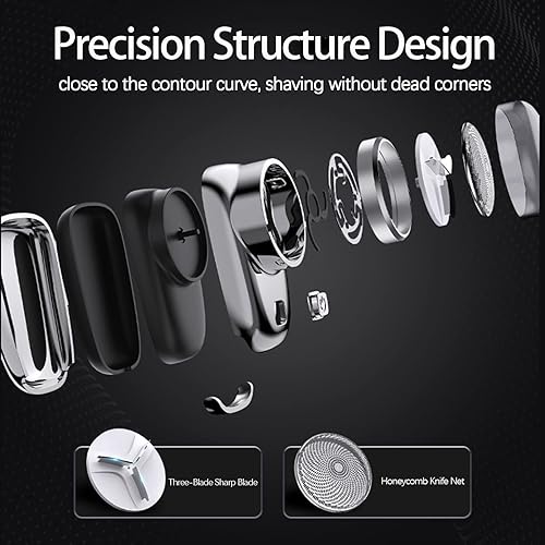 Miniatura 3 de Mini afeitadora eléctrica, afeitadoras eléctricas de tamaño de bolsillo para hombres, mini afeitadora eléctrica portátil, recargable fácil de un