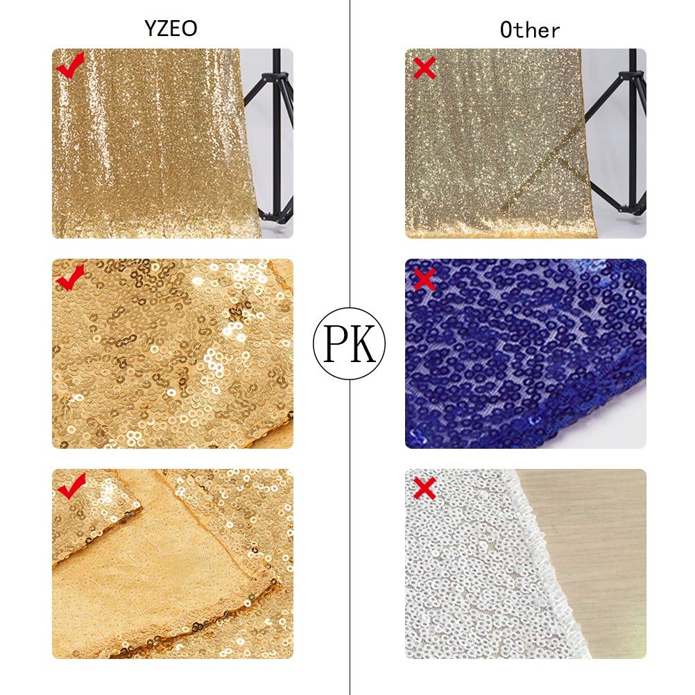 YZEO 4ft*6.5ft Photo Booth Backdrop Gold Sequin Fabric Gold Wedding Curtain — view 6