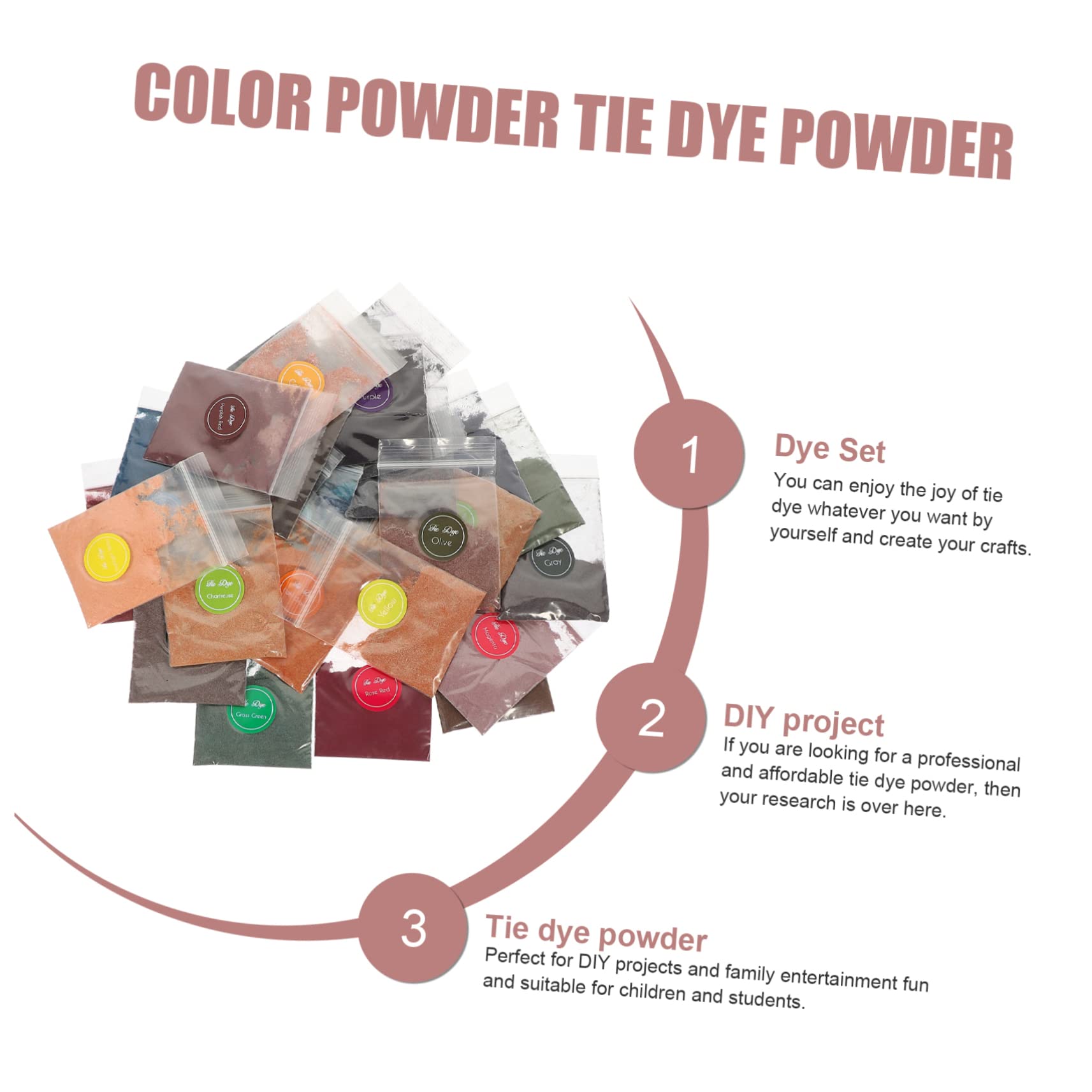 NUOBESTY Halloween Tie Dye Colors 32 Bag Powder Set Dye for Clothing Permanent Fabric DIY Party Supplies