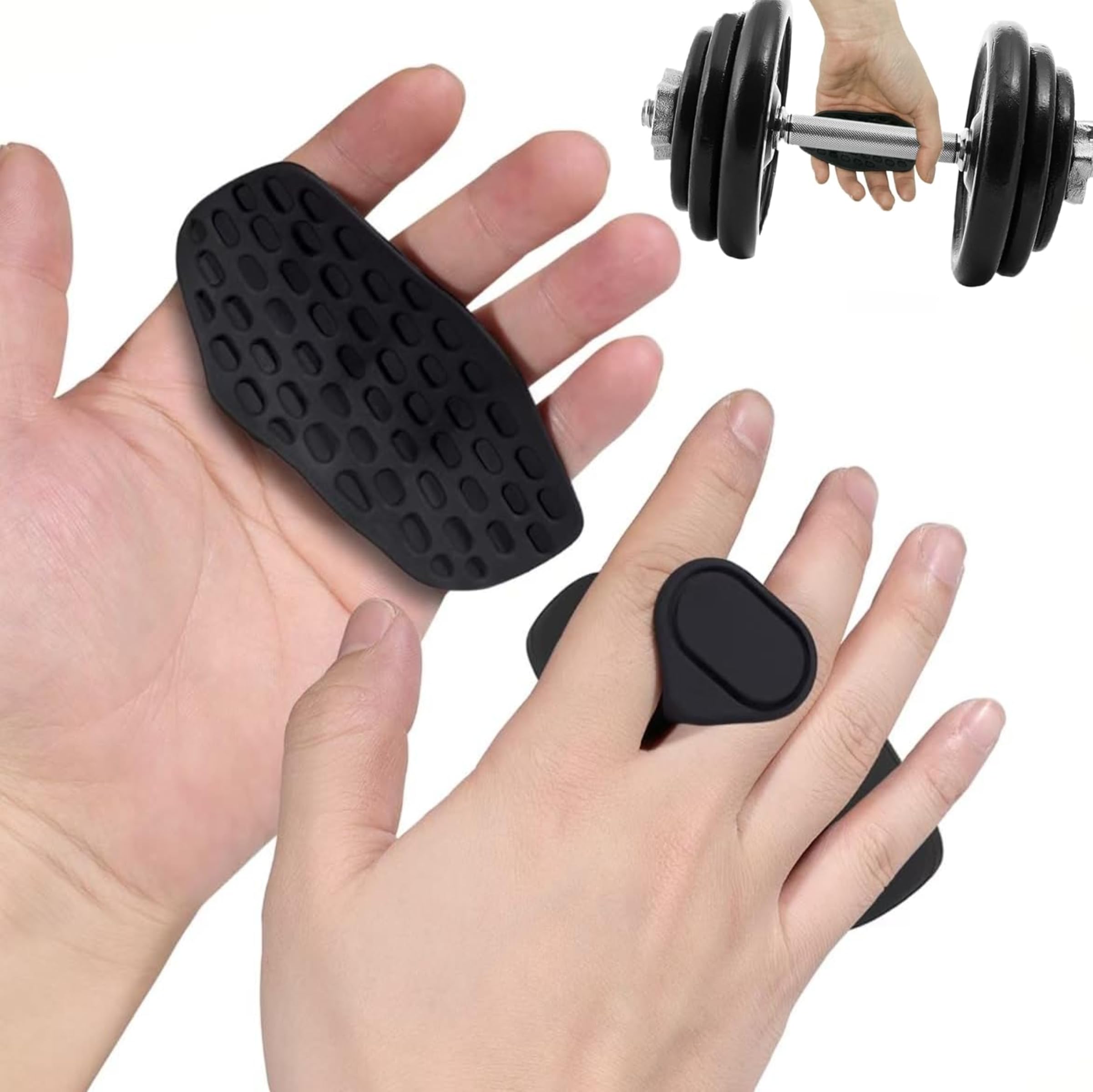 Mayklen Gym Grip Guard Pad - 1 Pair, Hand Grip for Gym Grips for Men & Women Hand Gripper for Workout & Palm Protection Silicone Hand Grips for Weightlifting, Pull-ups, Biceps Training- Black-picture-23