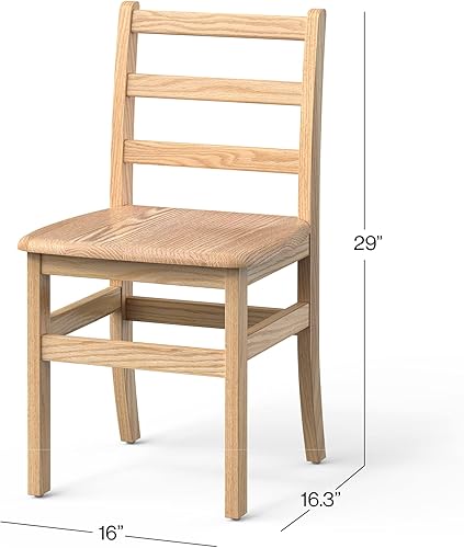 Miniatura 7 de Foundations Little Scholar - Juego de 2 sillas de madera para niños, madera maciza de roble dura, totalmente montadas para asientos de aula escolar,