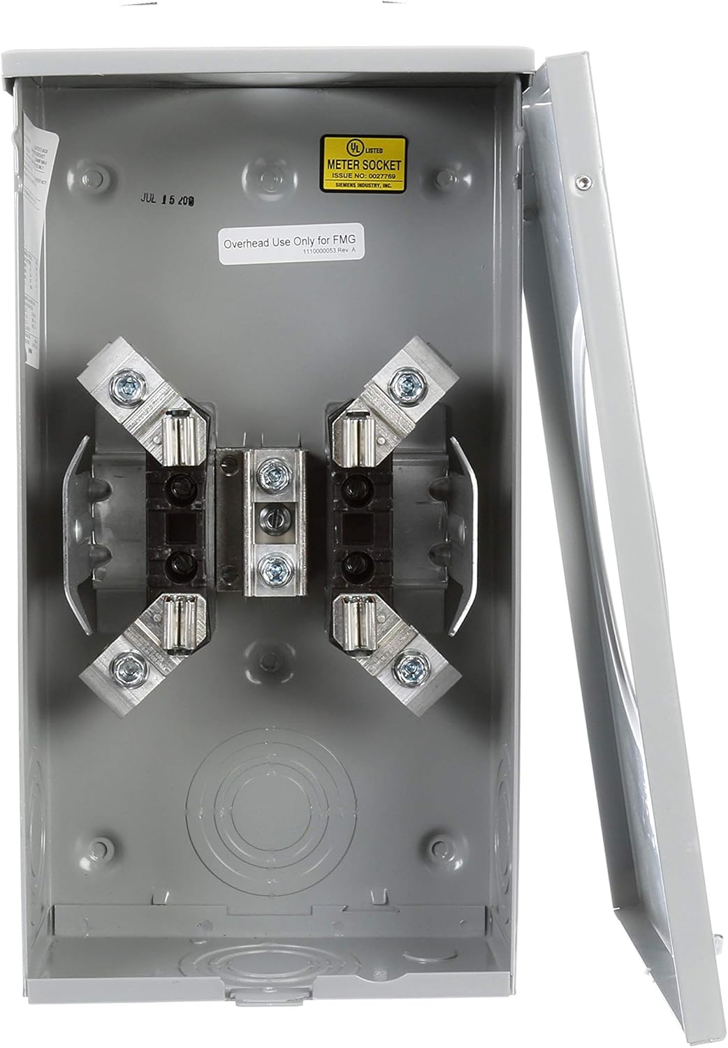 Siemens SUAT317-0GF Meter Socket with 4 Jaw, Ringless Cover and Overhead Feed, 200-Amp - Electrical Meter Sockets - 