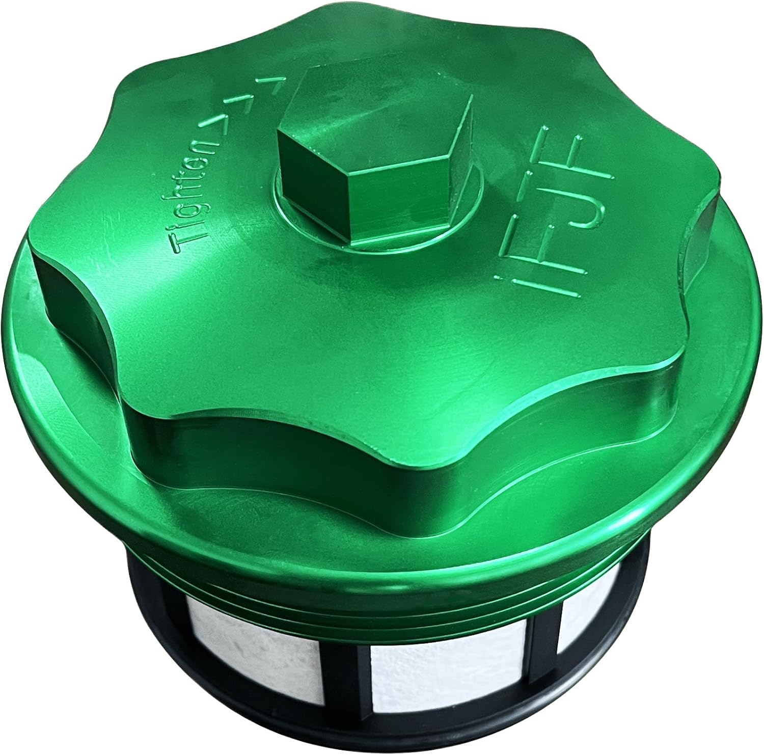 iFJF FD-4596 Fuel Filter Element and F81Z9G270BA Fuel Filter Cap Replacement for Powerstroke 7.3L E350 E450 E550 2003 F250 F350 F450 F550 (Green)