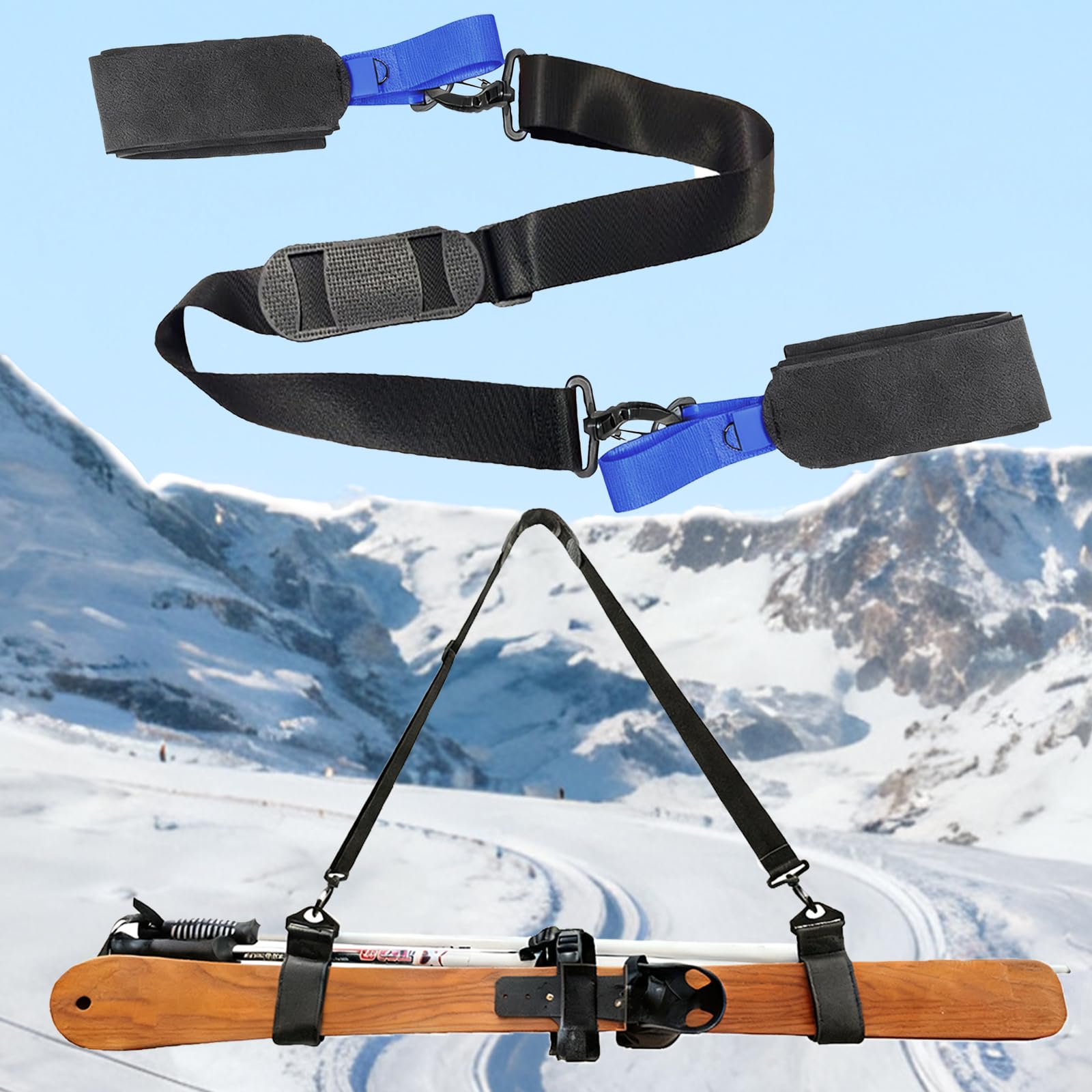 Sangle de Transport Réglable pour Ski, Bâton et Snowboard