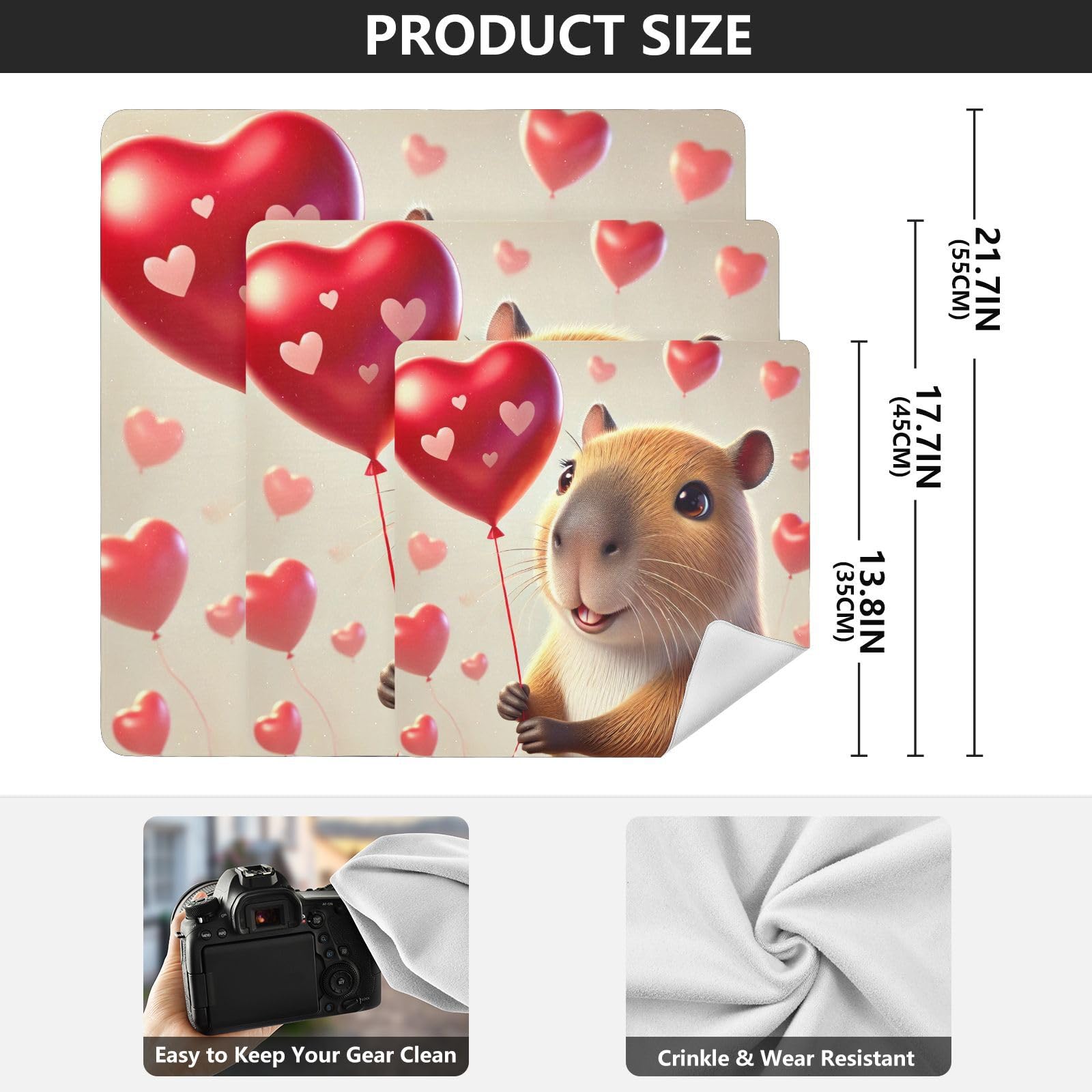 Capybara Valentines Balloon Heart Protective Wrap 13.8