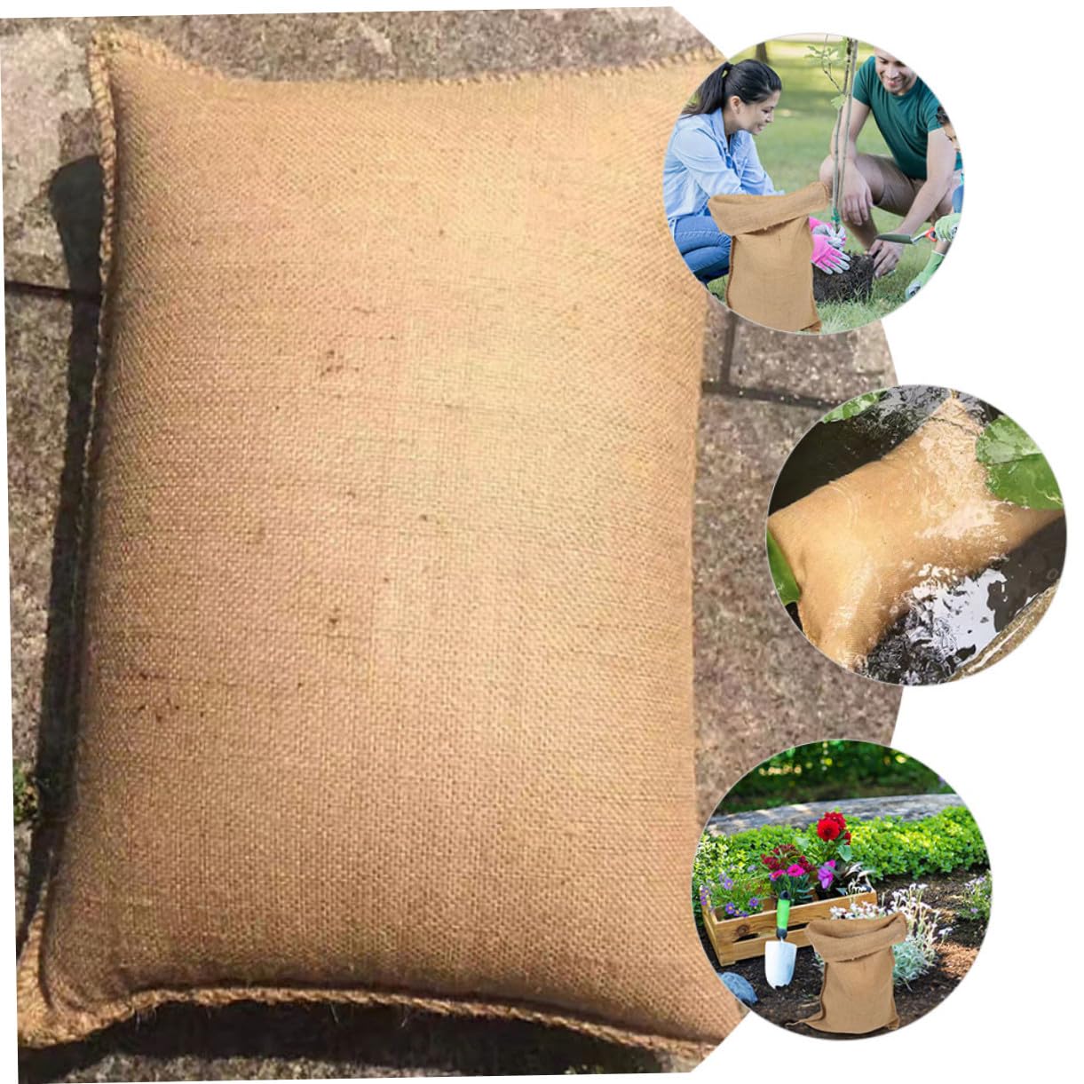 INOOMP 5 Stück Jutesäcke Sandsäcke 50x75cm Reißfest für Hochwasserschutz Gartenlagerung Gemüse Getreide
