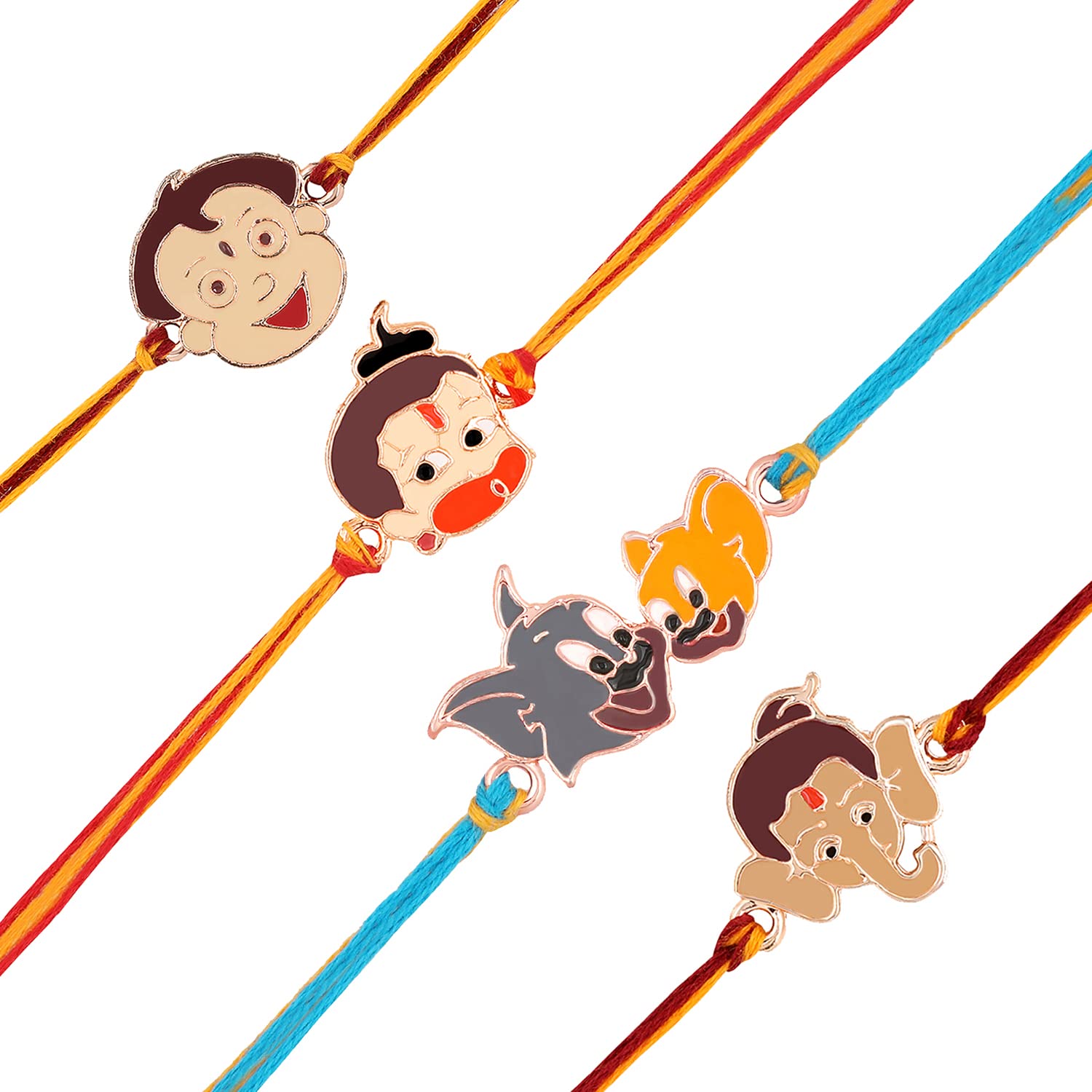 Mahi Rose Gold Plated Combo of 2 God and 2 Cartoon Rakhis for Kids (RCO1105328Z) (B0B466CZY1) Amazon Price History, Amazon Price Tracker