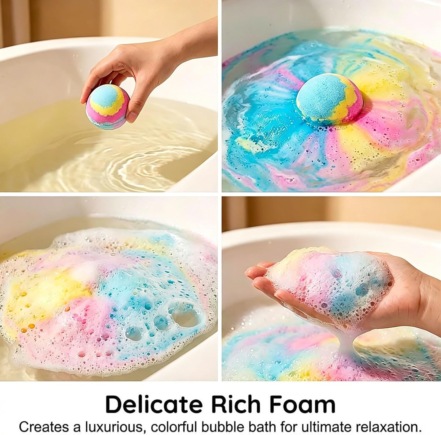 Bath Bombs with Toys Inside, 12 Pack Natural Bubble Bath Bombs with Surprise Toy for Easter Basket Stuffers Gifts