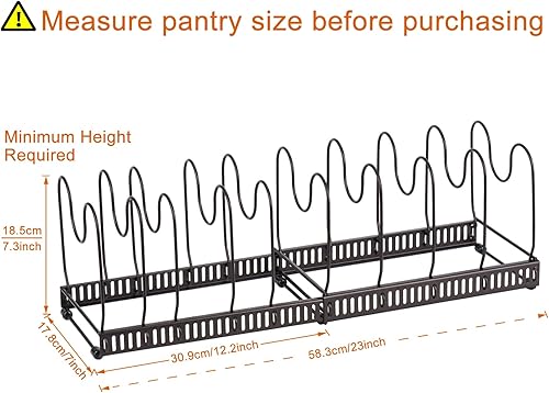Miniatura 2 de Toplife - Estante organizador expandible para sartenes, 10 compartimentos ajustables, soporte para poner en armario de cocina para vajilla, tapas o