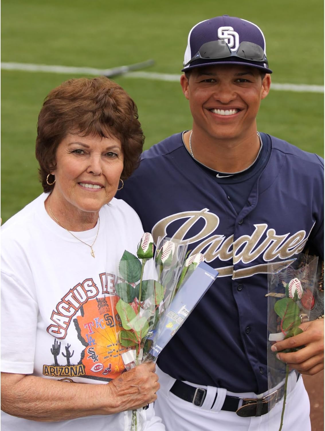 Personalized Baseball Rose - Handmade with Premium Full-Grain Genuine Leather - Original Design by Sports Roses