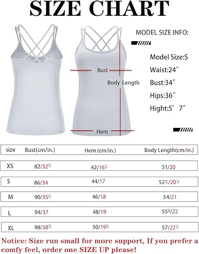 Miniatura 7 de RUNNING GIRL - Camiseta sin mangas para mujer con brasier invisible integrado, copas BC con tirantes en la espalda, ropa deportiva de compresión