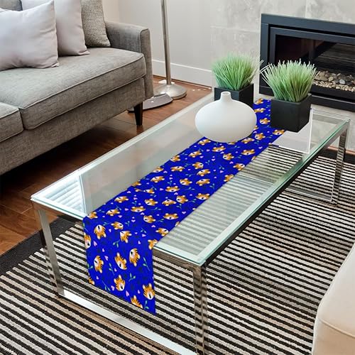 Miniatura 7 de Camino de mesa con estampado de patas de tigre, estilo lino, 13 x 60 pulgadas, camino de mesa rústico de granja, cocina, comedor, decoración para