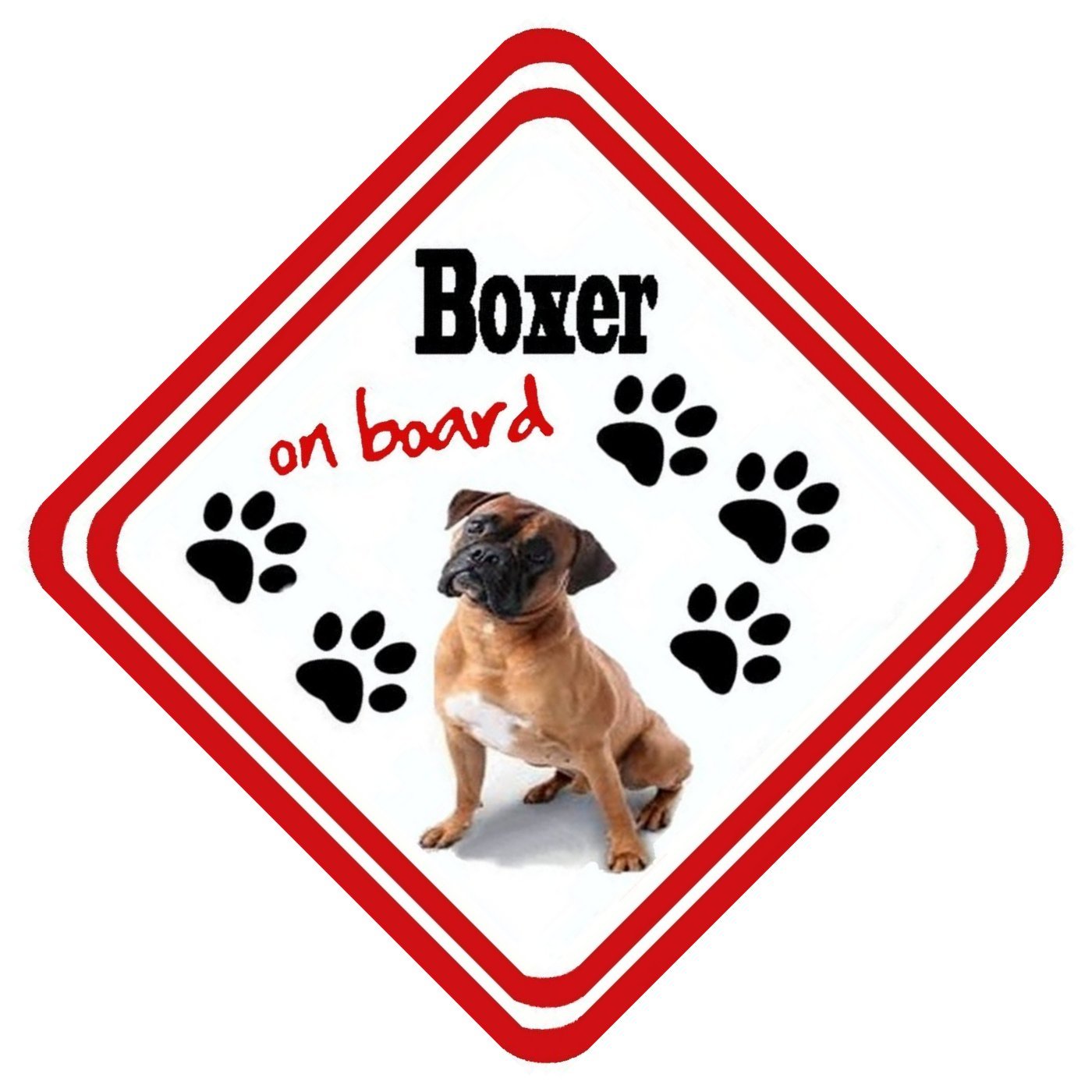 Boxer On Board Metal Car Window Sign (personalised if you wish)
