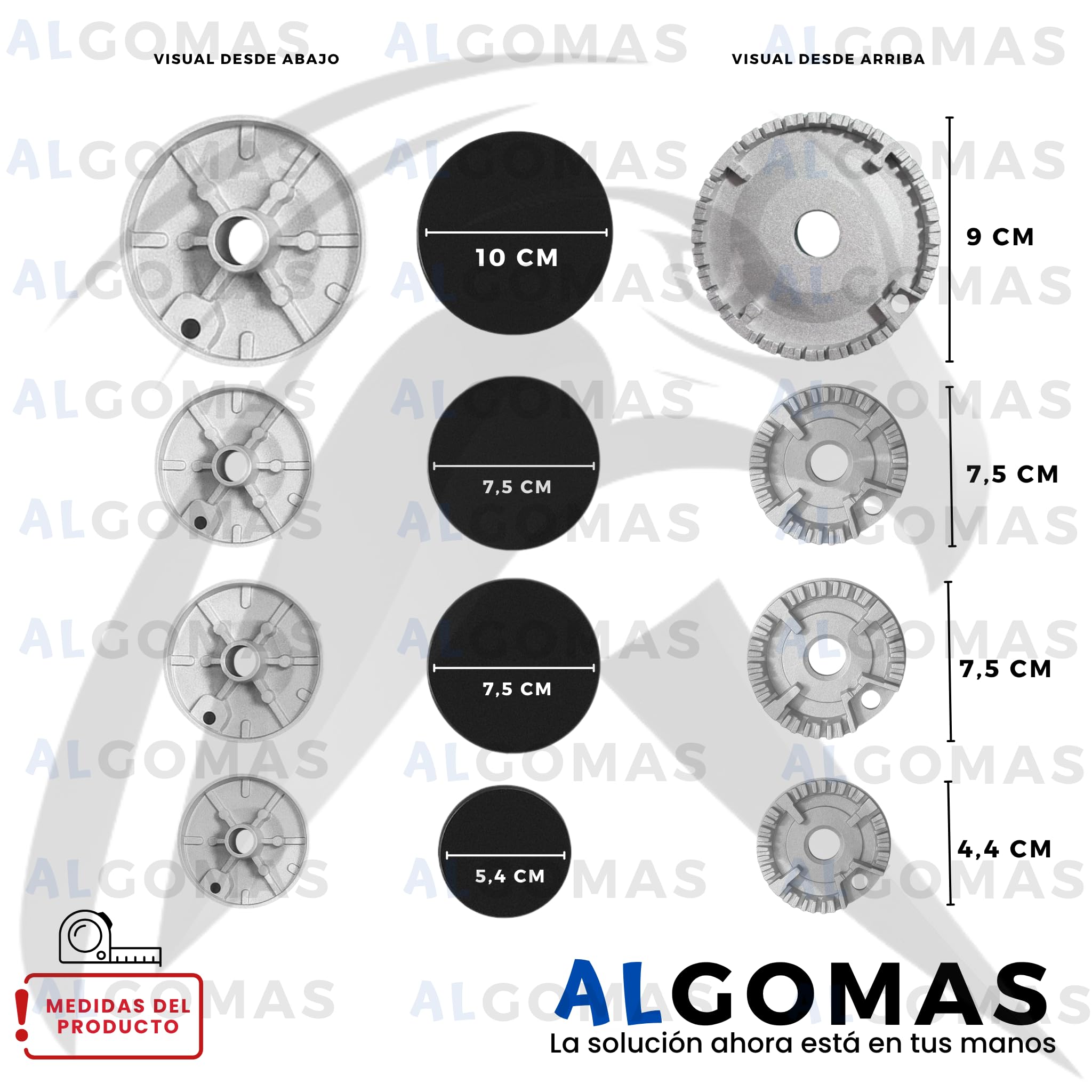 ALGOMAS Universal Gas Cooktop Burners | Heavy Duty Alloy and Stable Flame | Improved Performance | Replacement for Daily Use | Compatible with Bosch Balay Teka Siemens — view 2