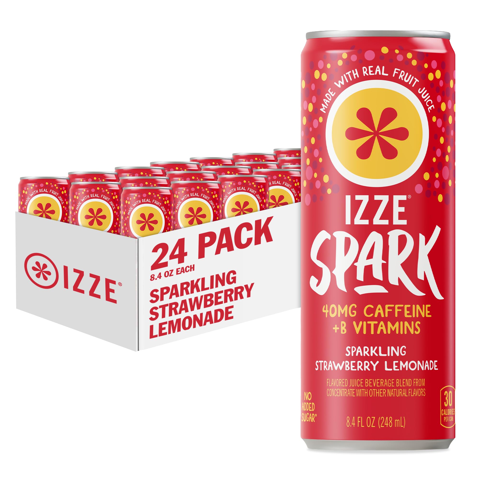 SPARKLING⭐︎ Amazon.com : IZZE Spark Sparkling Juice, Strawberry Lemonade, No
