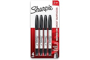 Write Sharpie Twin-Tip Black Permanent Markers
