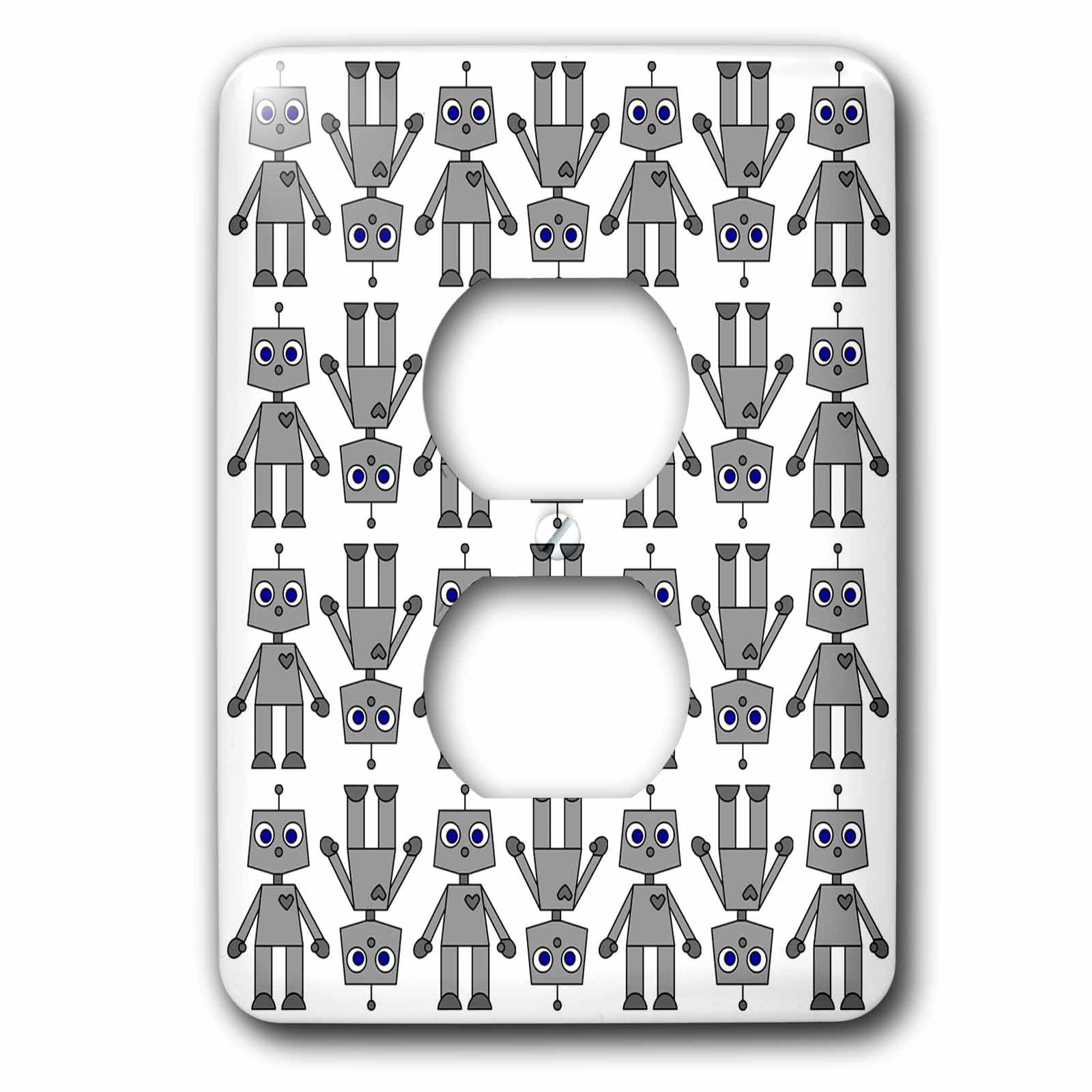 Cute de robot impreso soluciona paredes aburridas cubriendo 2 enchufes