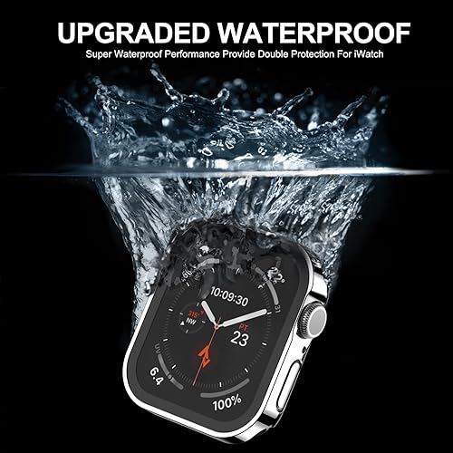 Miniatura 6 de Adepoy Paquete de 2 fundas rígidas compatibles con Apple Watch de 1.73 pulgadas, serie 6, SE, serie 5, serie 4, con protector de pantalla de vidrio