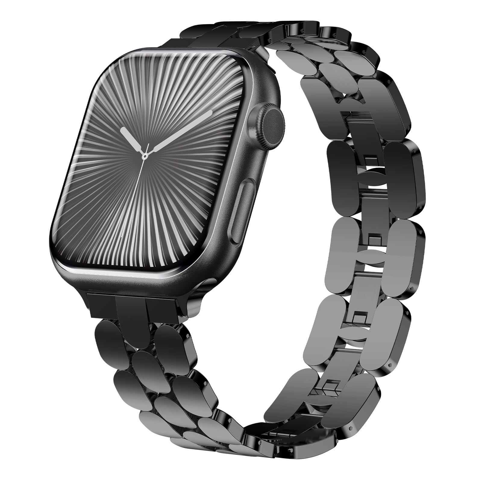 Stainless Steel Dressy Band for Apple Watch for Women Series10/9/8/7/6/5/4/3/2/1/SE/Ultra Compatible with 41mm 40mm 38mm 42mm 46mm 49mm 45mm 44mm Bands,Adjustable Designer Metal Strap for iWatch