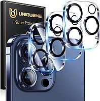 Vista 15 de UniqueMe para Paquete de 3 Protectores de Lente de Cámara para iPhone 15 Pro/iPhone 15 Pro Max, [Protección contra Caídas] [Compatible con Fundas]