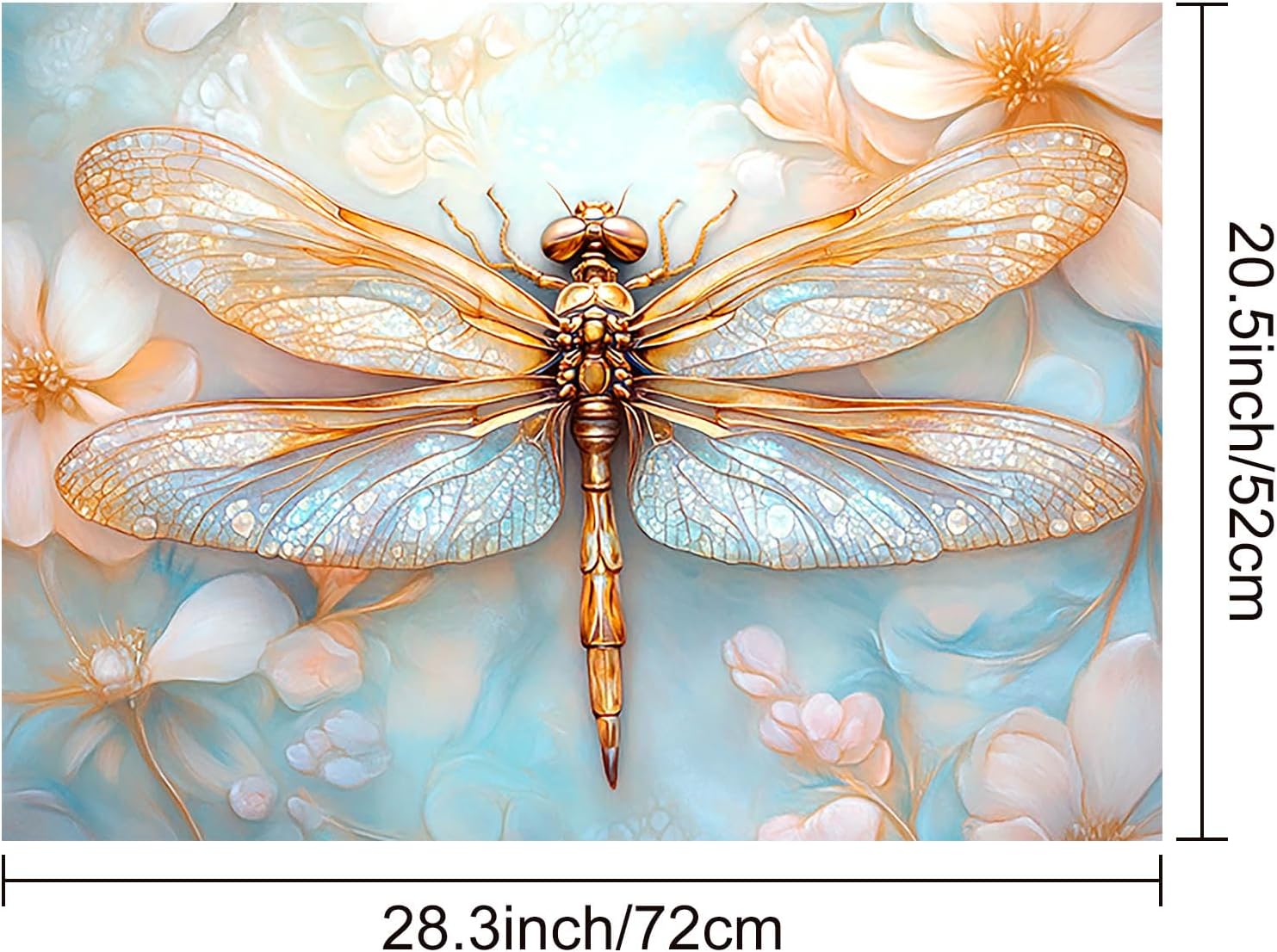 HOMETITUTE Dragonfly Stove Top Covers for Electric 28x20 Inch Glass Stovetop Decorator Mat Heat Resistant Non Slip Electric Stove Cover Protector Decorative Kitchen Mat for Countertops and Sinks