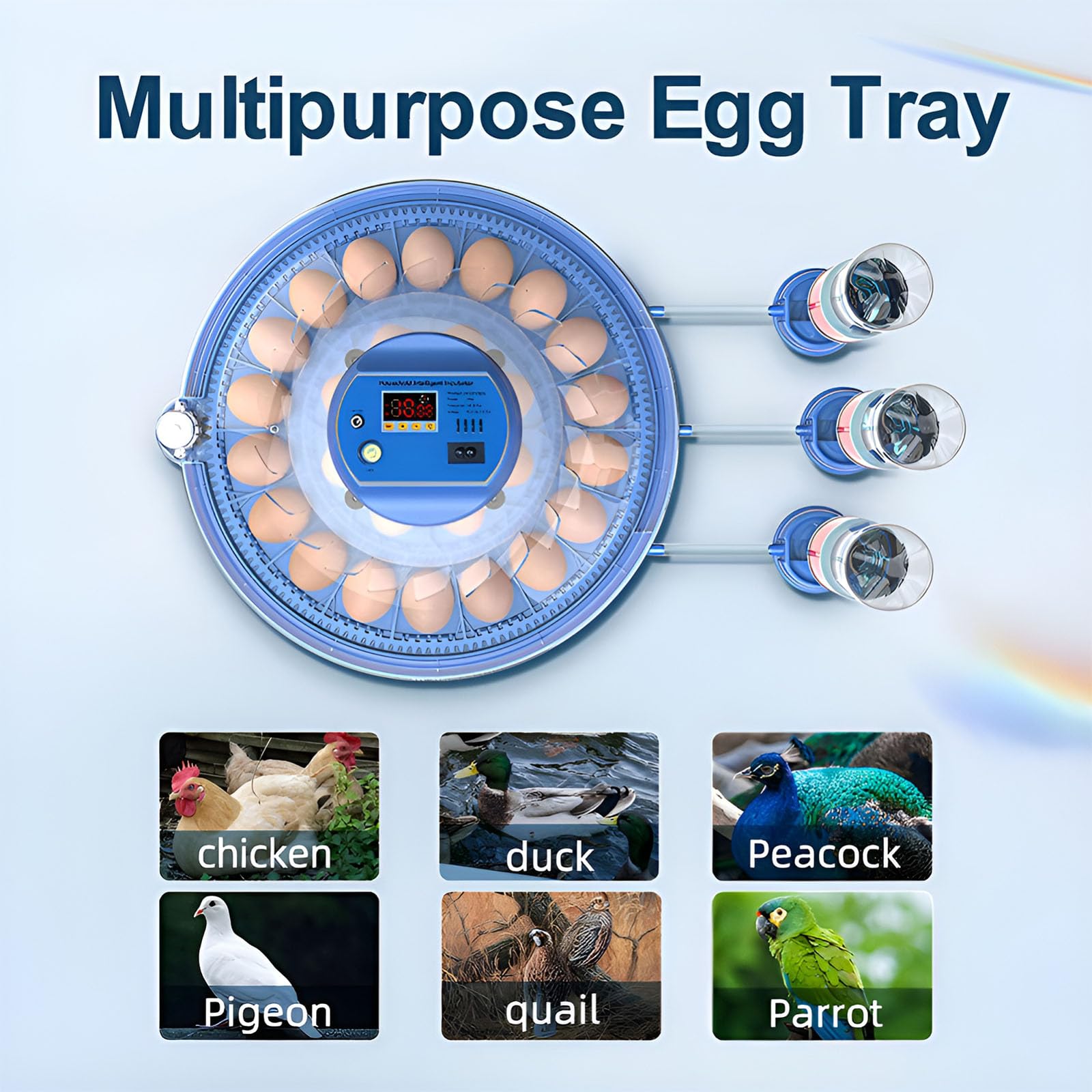 Incubadora automática de huevos con volteador y control de humedad para incubar huevos de aves de corral en casa o granja
