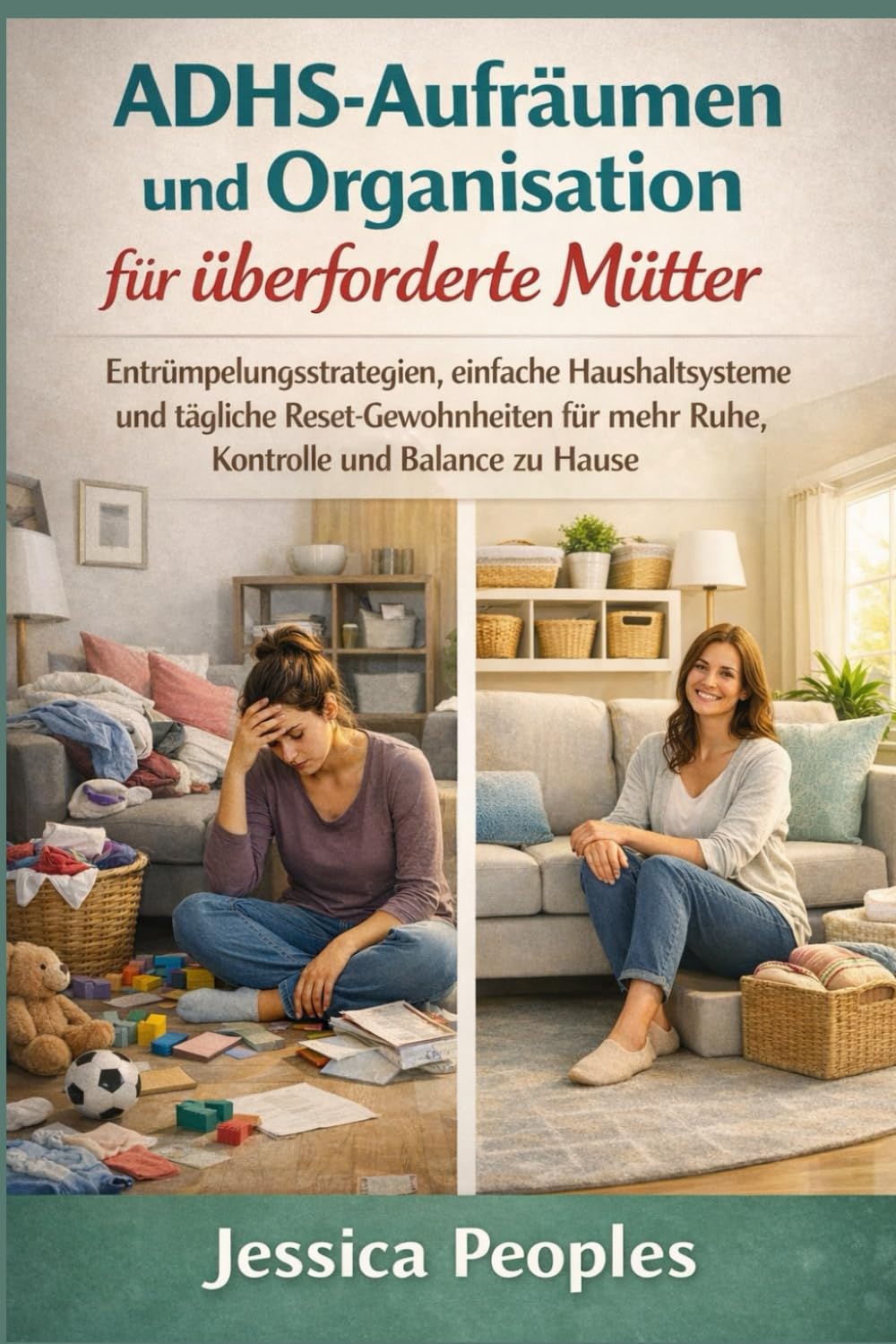 ADHS-Aufräumen und Organisation für überforderte Mütter: Entrümpelungsstrategien, einfache Haushaltssysteme und tägliche Reset-Gewohnheiten für mehr Ruhe, Kontrolle und Balance zu Hause