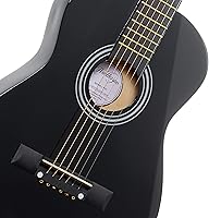 Vista 2 de Ashthorpe - Paquete de guitarra acústica para principiantes de 30 pulgadas (negro), kit básico de inicio con bolsa de concierto, cuerdas, correa