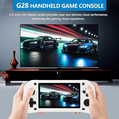 Miniatura 5 de Nueva consola de juegos portátil retro G28, tarjeta TF 64G integrada, consola de juegos clásica integrada de 15000 juegos, 4.3 pulgadas HD, 2100 mAh