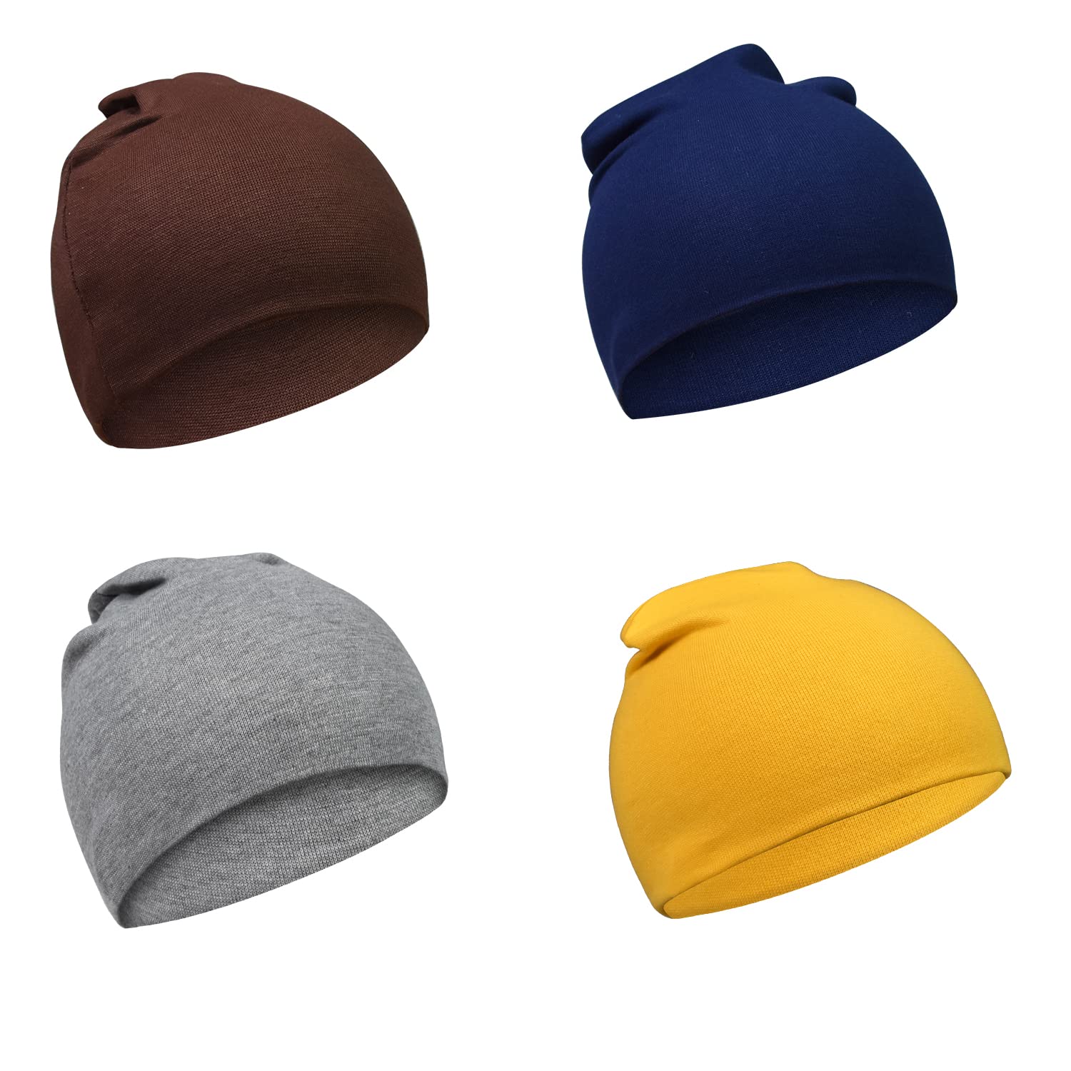 TRAMLEBaby Boys Beanie Hat Aged 0-3,8 Pack Soft Cute Knit Cap Soft Double Layered Hats