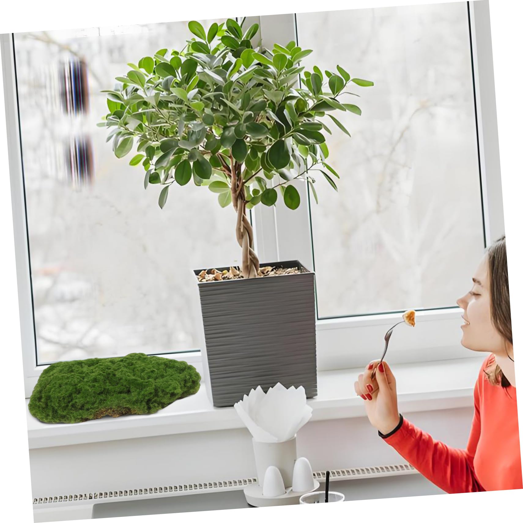 Artificial plants 4PCS Sztuczne zielone mchowe kamienie do akwarium i wróżki dekoracje ogrodowe do sezonowego wystroju rzemiosła i akcesoria ogrodowe flowers