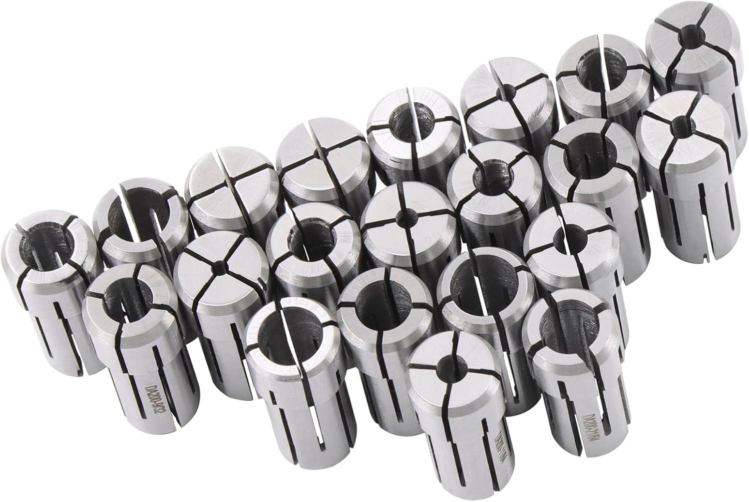 findmall 21Pcs Double Angle Collet DA200 Milling Collet Set 1/16" - 3/8" for Drilling, Tapping, and Grinding
