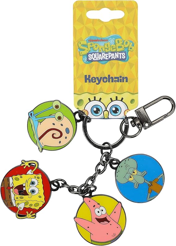 Bioworld Spongebob Squarepants Favorite Characters Multi Charm Keychain