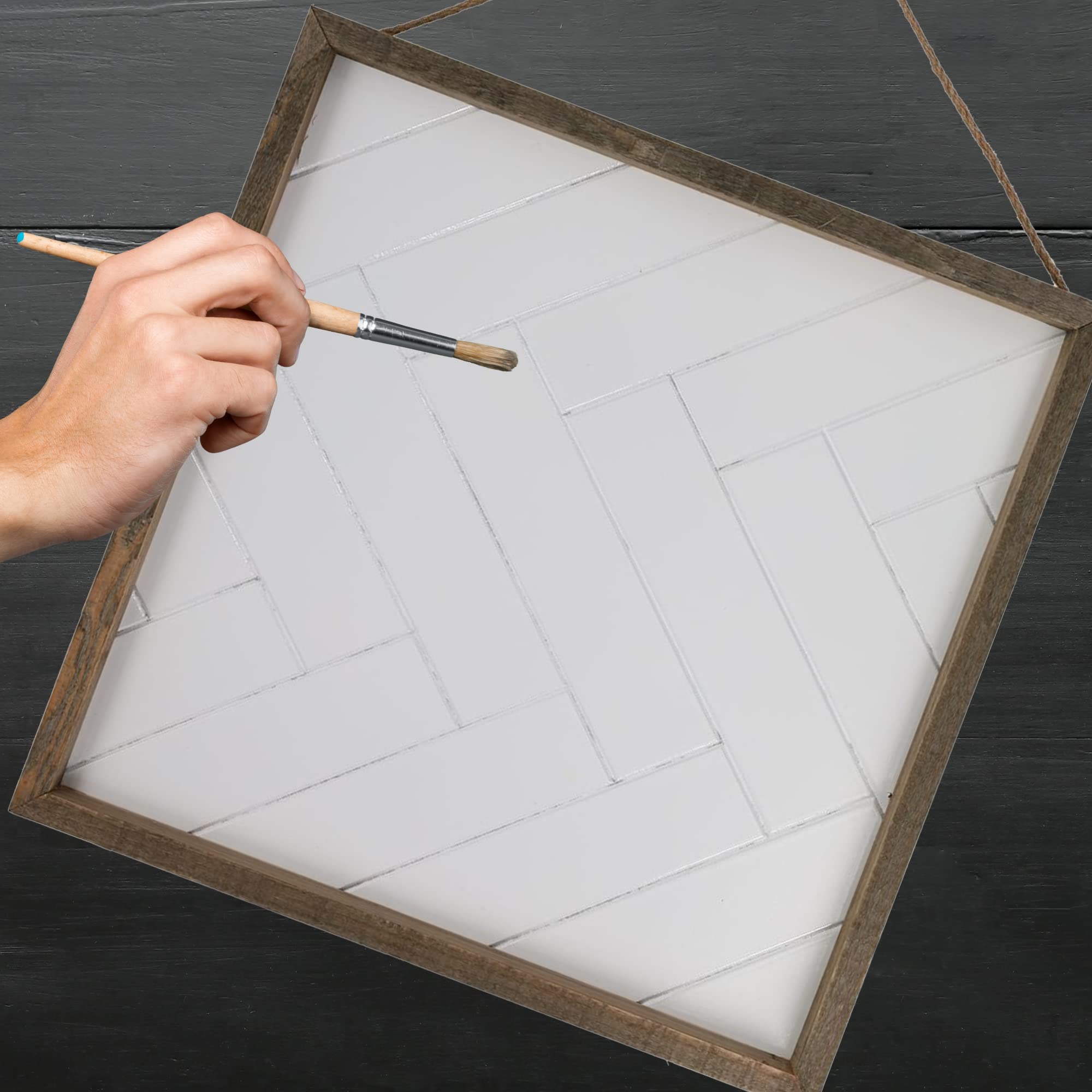 壁フレーム Amazon.com: Hampton Art 16 x 16 DIY Subway Tile Sign with Rustic