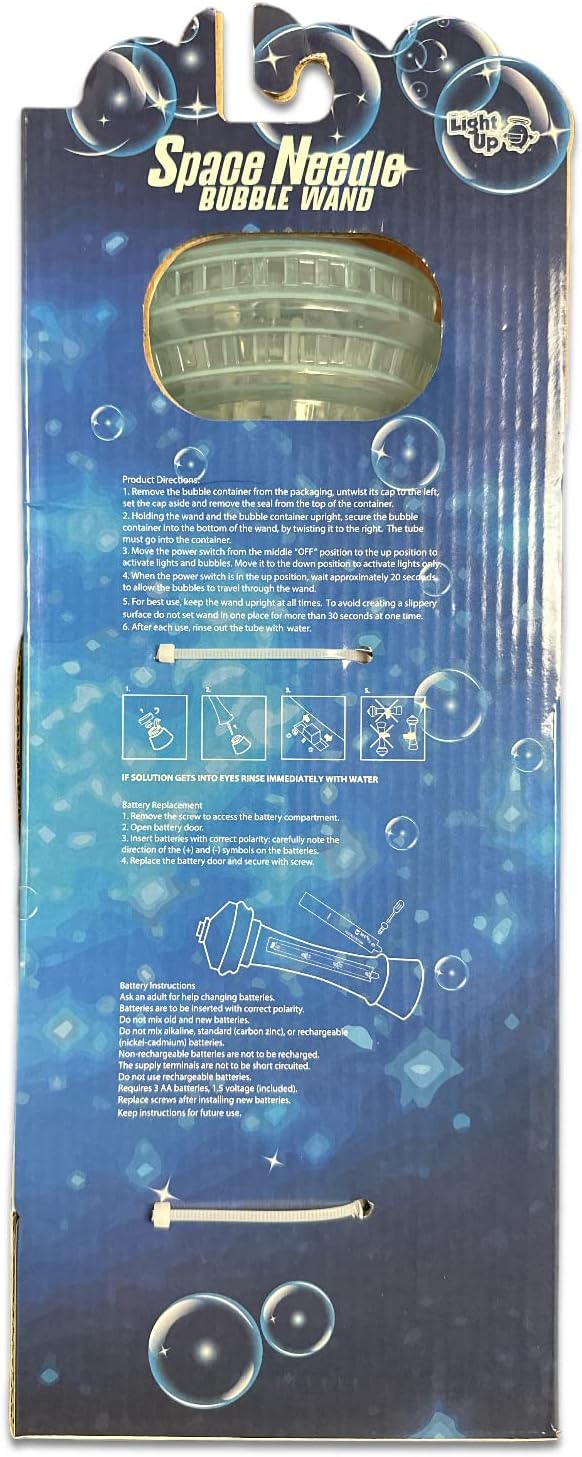 Officially Licensed Space Needle Light Show Bubble Wand