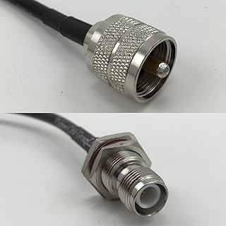 1 foot RG58 PL259 UHF Male to RP-TNC FEMALE BULKHEAD Pigtail Jumper RF coaxial cable 50ohm Quick USA Shipping