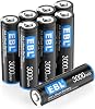EBL AA Batteries, 1.5V Lithium Batteries, Double A Battery, Ultimate Power for High Drain Devices - Pack of 8 Disposable Batteries