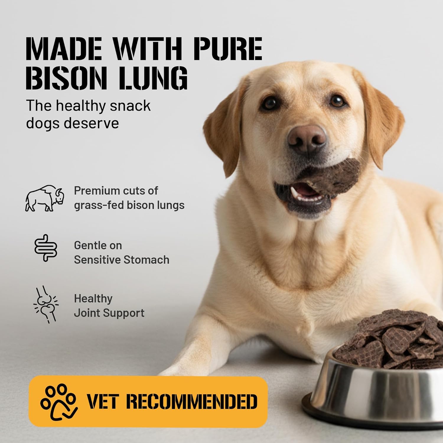 Dog Chits Bison Lung Fillets for Dogs – All-Natural, High Protein Single Ingredient Dog Treats Bison Lung Dog Treats – Grain-Free, Low-Fat – Safe with Sensitive Stomachs – 10 oz