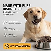 Vista 4 de Dog Chits Filetes de pulmón de bisonte para perros, totalmente naturales, con alto contenido de proteínas y un solo ingrediente, golosinas