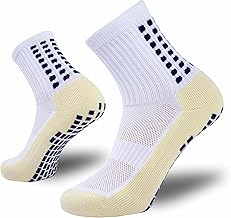 Hi-Tech Performance Athletic grip Socks for Men & Women | Crew Length, Anti-Slip Rubber Grip socks for footballers, Thick Cushion Sports Socks for Running, Gym, Training