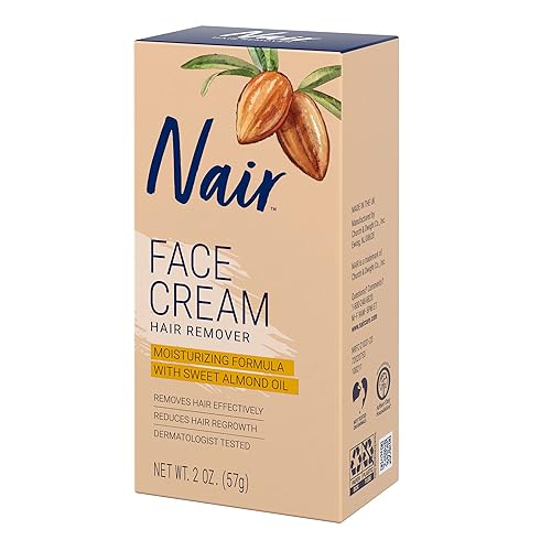 Miniatura 10 de Nair Crema facial hidratante removedor de cabello, con aceite de almendras dulces, 2 onzas (paquete de 2)