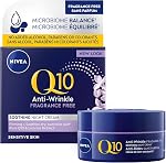 Crème de nuit NIVEA Q10 Anti-rides + Sans parfum pour peau sensible | Hydratant de nuit pour le visage | 50 mL