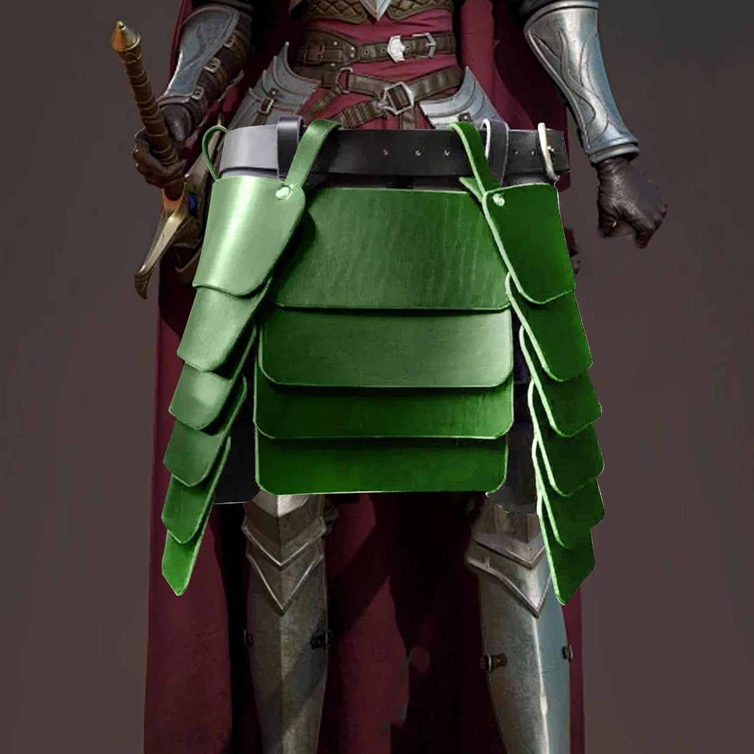 Cosplay Waist Armor Belt for Festive Occasions, Green