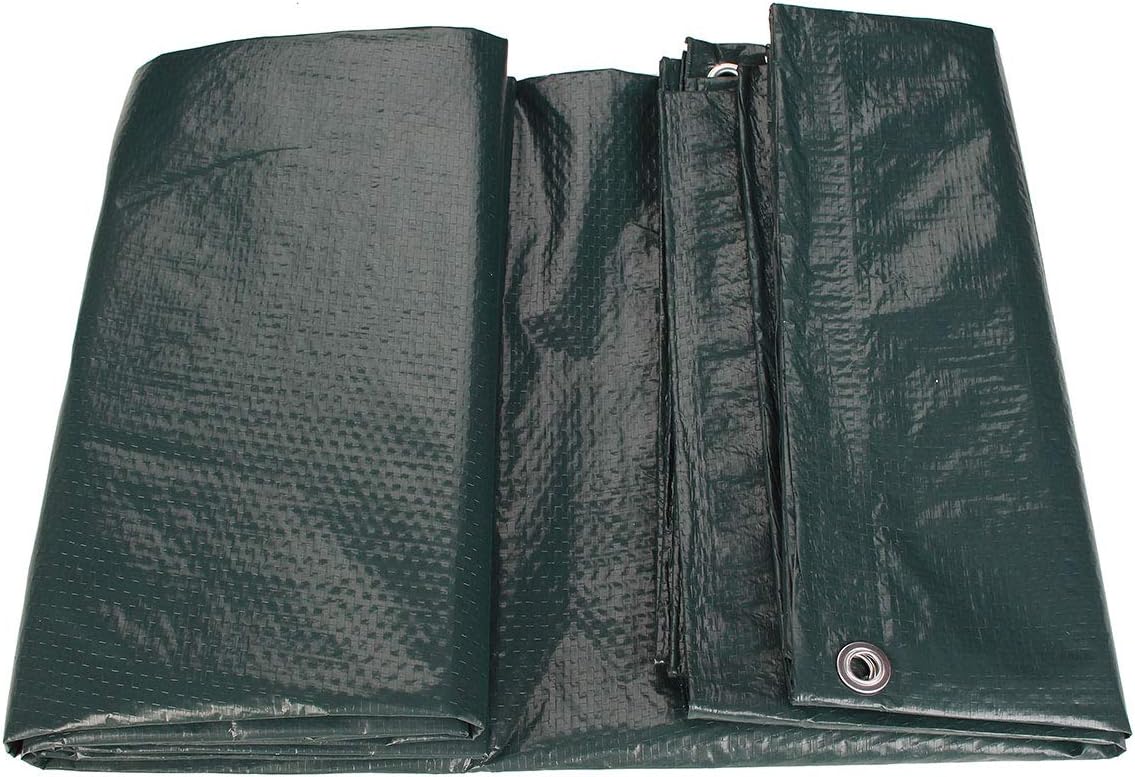 Green Waterproof Tarpaulin for Car Cover Camping Tarp Sunproof Dustproof Tent 80gsm with Eyelets