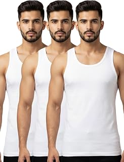 Levi's 016 Men Sleeveless 100% Cotton No Side Seam with Tag-Free Comfort Vest (Pack of 3) Price In India