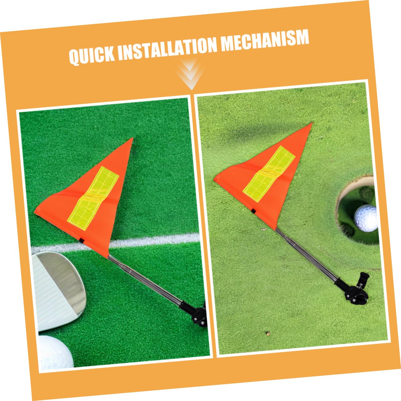 Hemobllo 2 Piezas Bandera de Seguridad Reflectante Ajustable para y Carrito de Golf Diseño Telescópico Naranja de Alta Visibilidad para Protección Nocturna