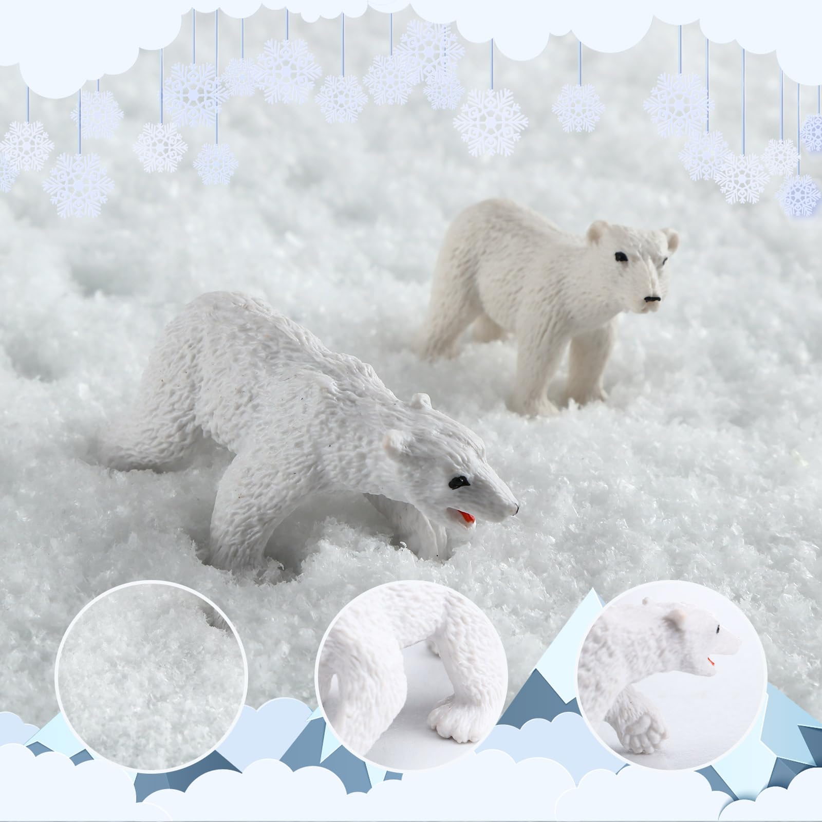 Amazon.co.jp: Seematn ミニ北極動物フィギュアセット フェイクスノー