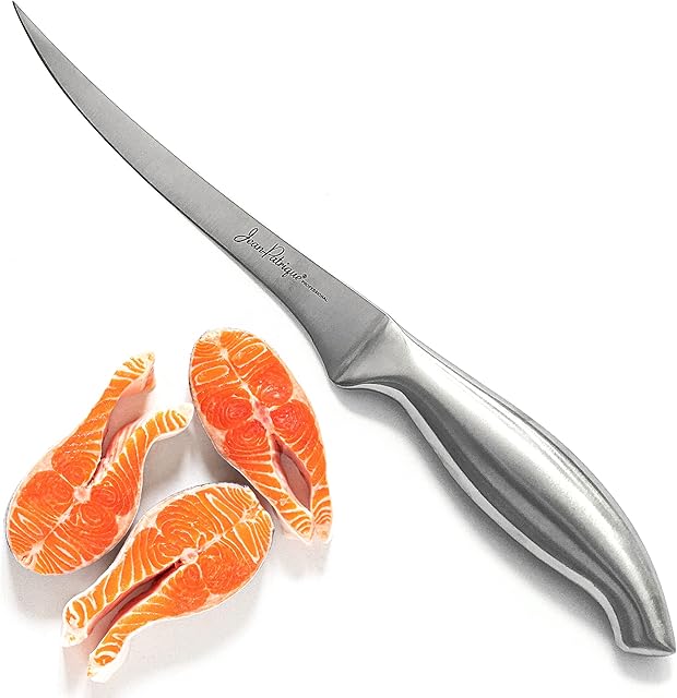 Chopaholic Fish Boning Knife - 8" Thin and Flexible Blade for Fish Filleting Knife. Meat Knife Made of Stainless Steel Construction by Jean Patrique